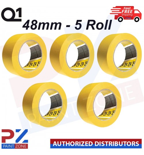 Q1 PREMIUM AUTOMOTIVE MASKING TAPE YELLOW TAPE ROLL 48mm x 50mm - 5 ROLL